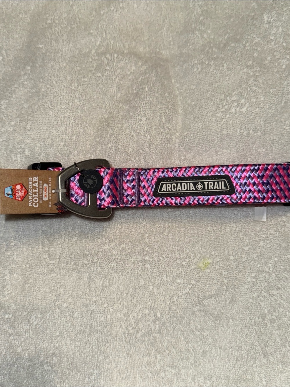 Arcadia Trail Pink and Purple Paracord Dog Collar